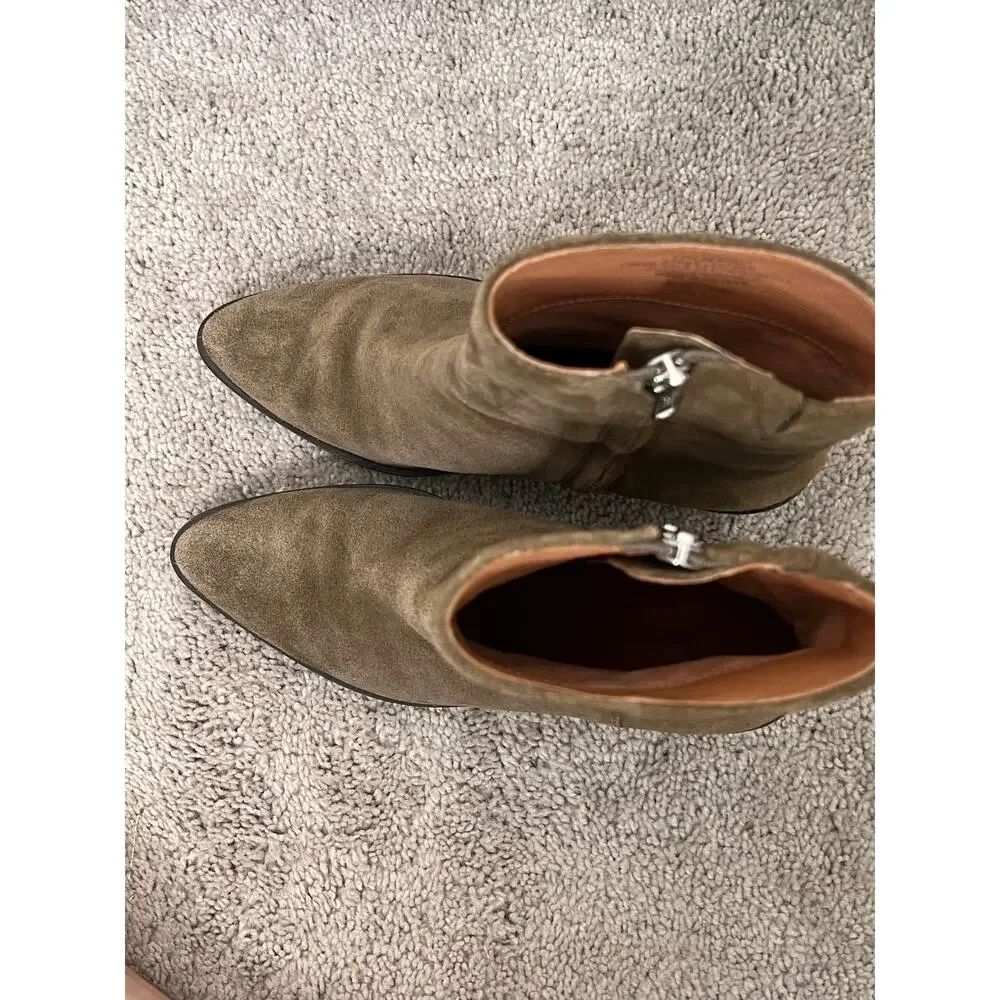 Madewell Olive Suede Ankle Boots